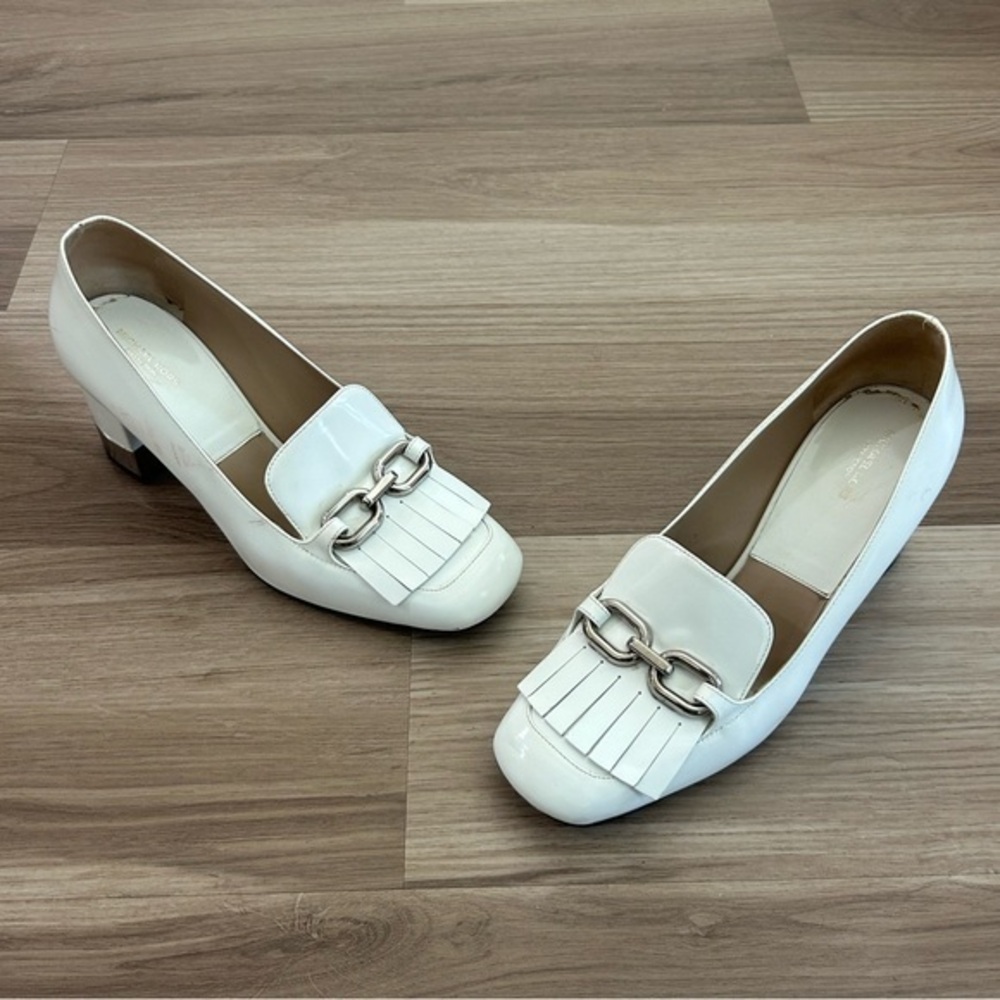 Michael Kors Collection white loafer style heels size 8.
